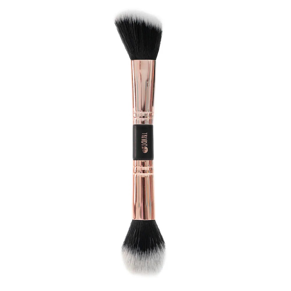 Brocha Doble Contorno Iluminador Trendy